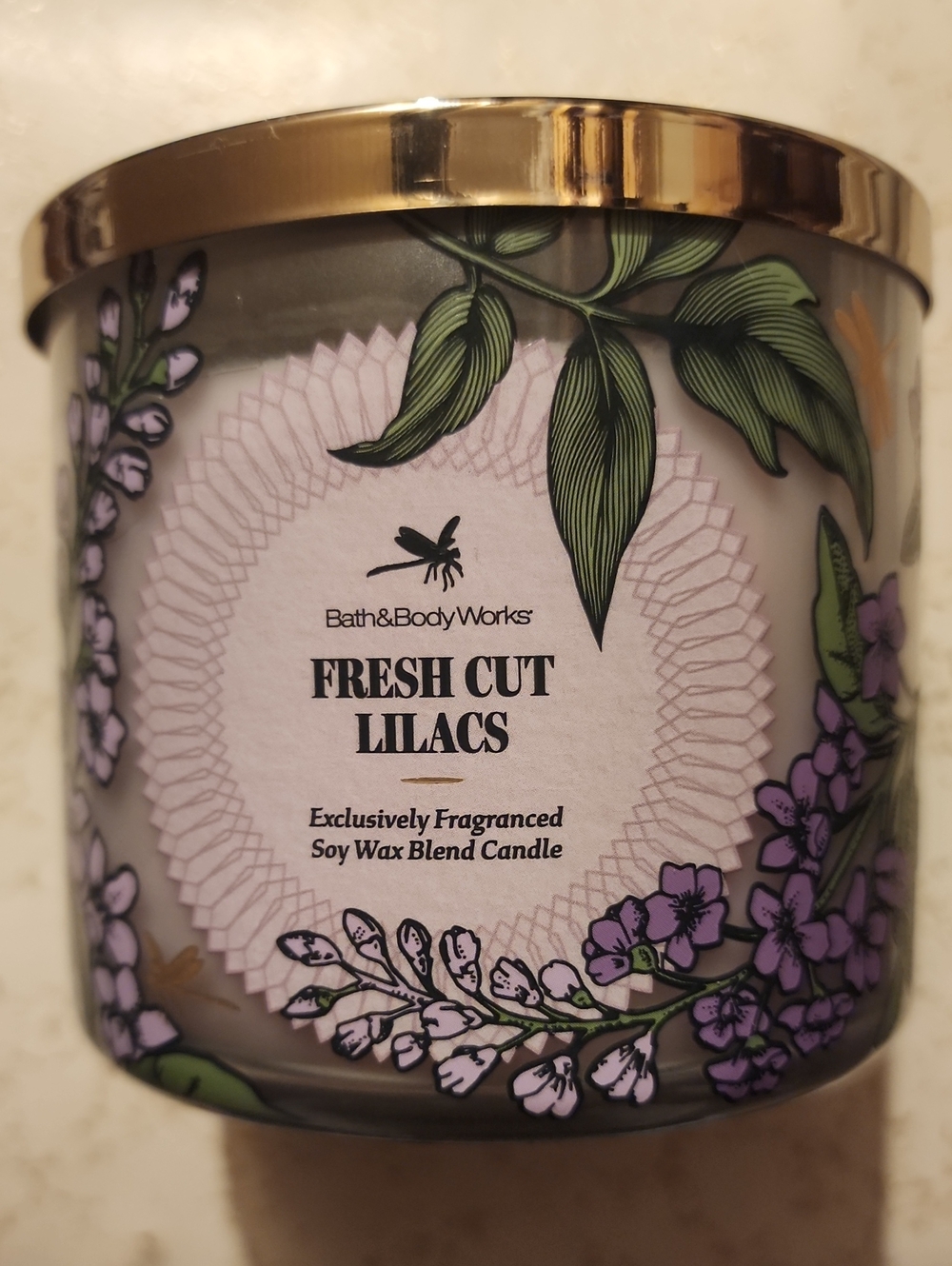 Bath & Body Works Lilac Floral Candle with Gold Lid
